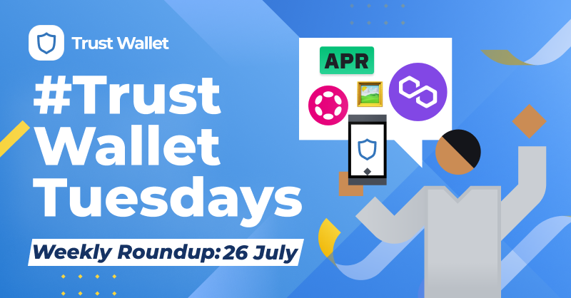 TrustWallet's tweet photo. We’re #BUIDLing every single week here at #TrustWallet and, we announce a lot! 

So, just in case you missed it yesterday, here’s the #TrustWalletTuesdays roundup thread for this week: 
🧵⬇️ https://t.co/Wj63BIssza