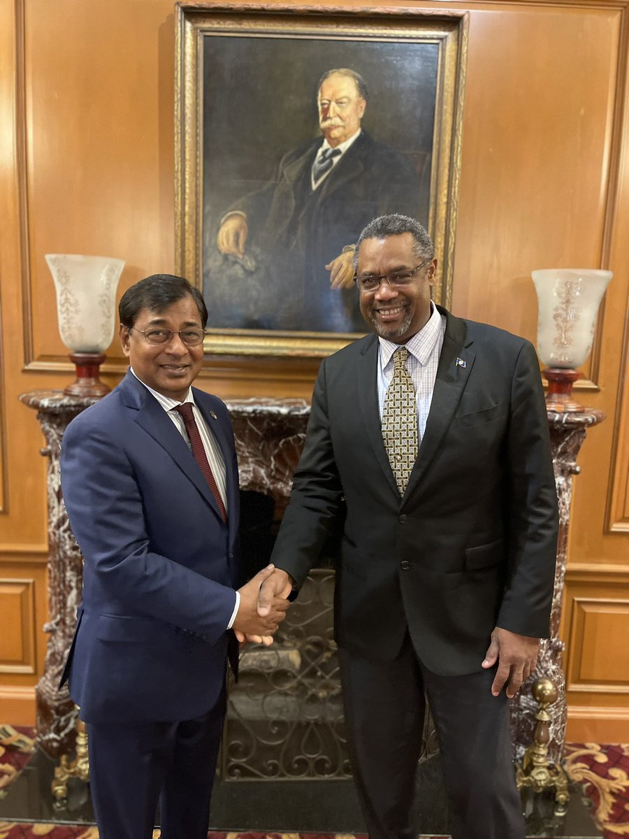 MSIslam60's tweet photo. It was a pleasure meeting
Ambassdor of Belize to the USA, H.E. Lynn Raymond Young. #Belize has consistently supported #Bangladesh on #RohingyaIssue @UN. 🇧🇩 and 🇧🇿 also work closely on #climatefinancing for #VulnerableCountries.
@BDMOFA
@MFABelize https://t.co/Uo62fhwMnO