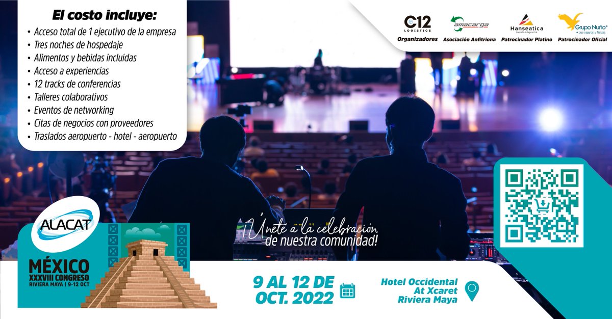 MUNDO_ALACAT's tweet photo. Para nuestro XXXVIII Congreso ALACAT traemos un concepto diferente e innovador para la comunidad logística de Latinoamérica. 

🔵Capacitación
🔵Negocios
🔵Networking 
🔵Experiencias 

¡Aprovecha este descuento en el PAQUETE TODO INCLUIDO! 

⌛️ Hasta el 31 de julio 2022. https://t.co/qZKhLidg11