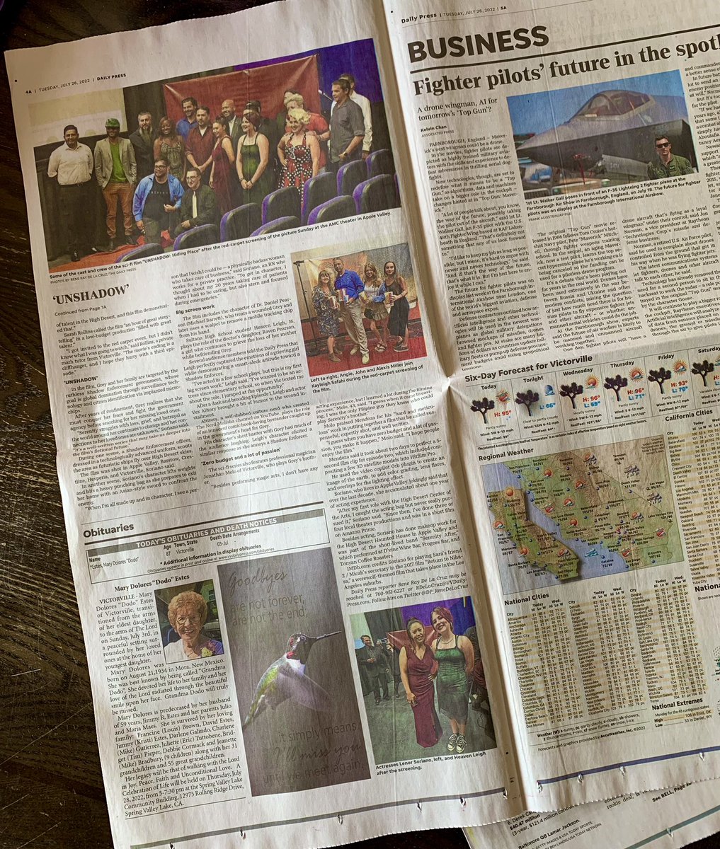prozDplay's tweet photo. I MADE THE PAPER! 🔥 | Vic Mendoza’s ‘Unshadow’ movie made the FRONT PAGE of the Daily Press newspaper and online! Covers over 5 cities! I’m in the movie cast as Commander Joseph M Pruitt. Major S/o to Vic and all the amazingly talented cast and crew! #actor #movie #indiefilm #on https://t.co/OZVRAxzPYl