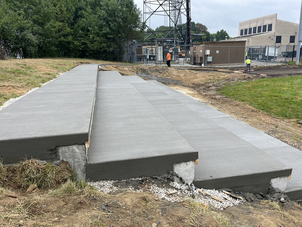 More progress on our new soccer student section.