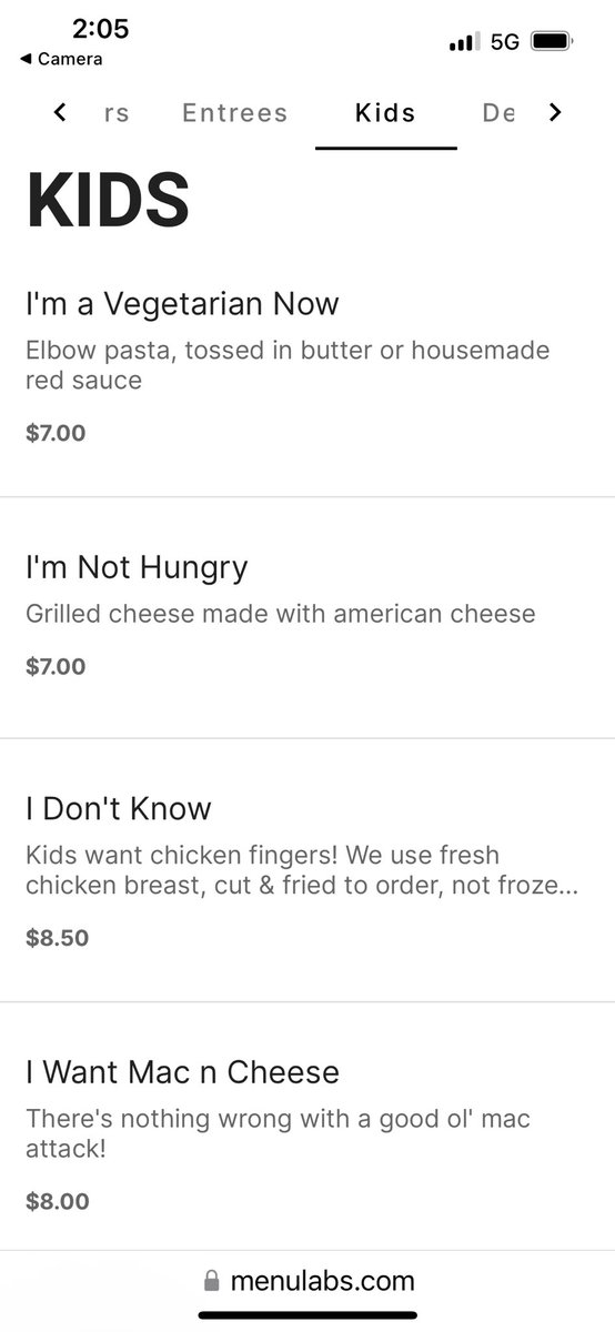 Best kids menu ever…
