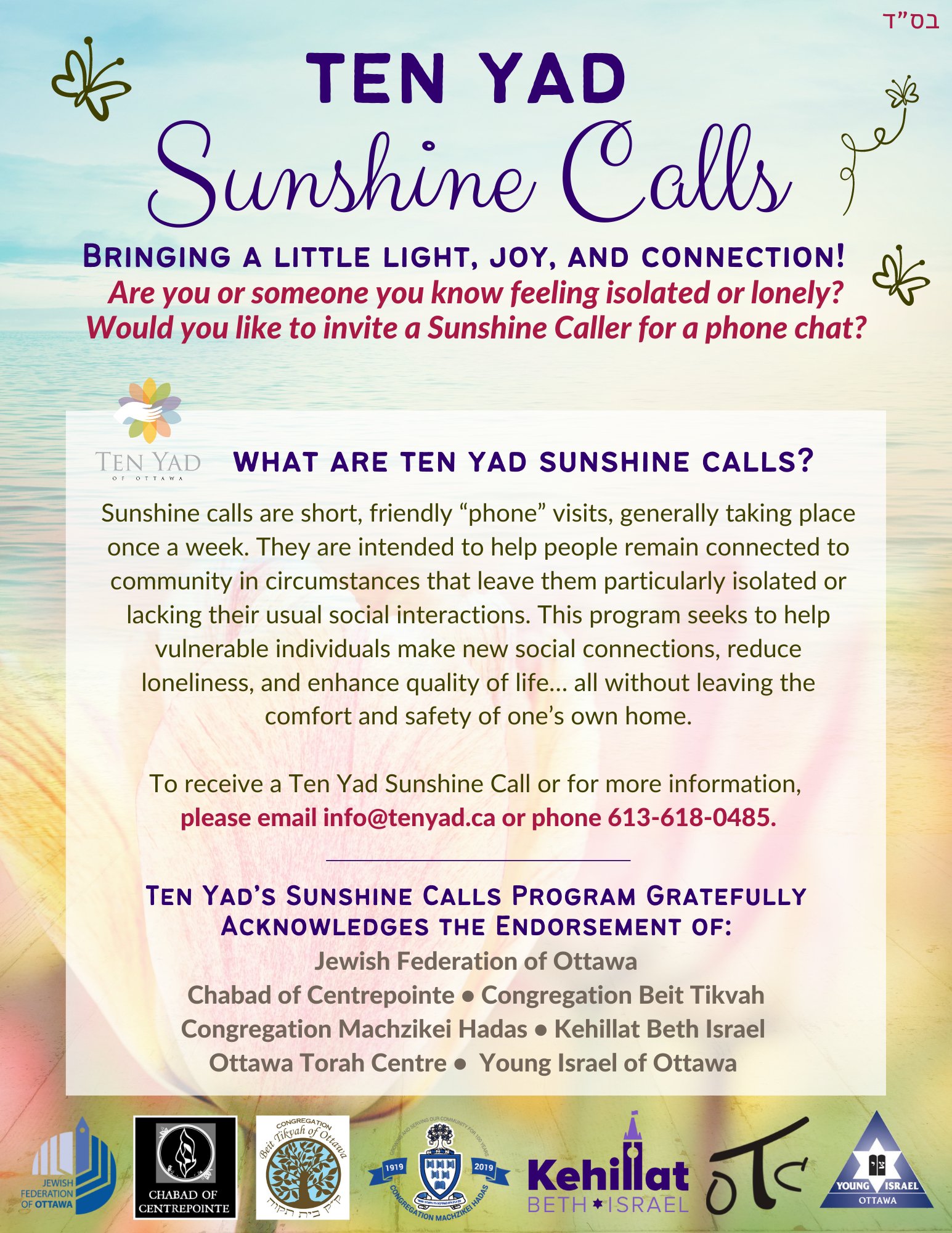 Jewish Ottawa on X: "Have you heard about Ten Yad's Sunshine Calls?  https://t.co/aJdeFt5g8h" / X