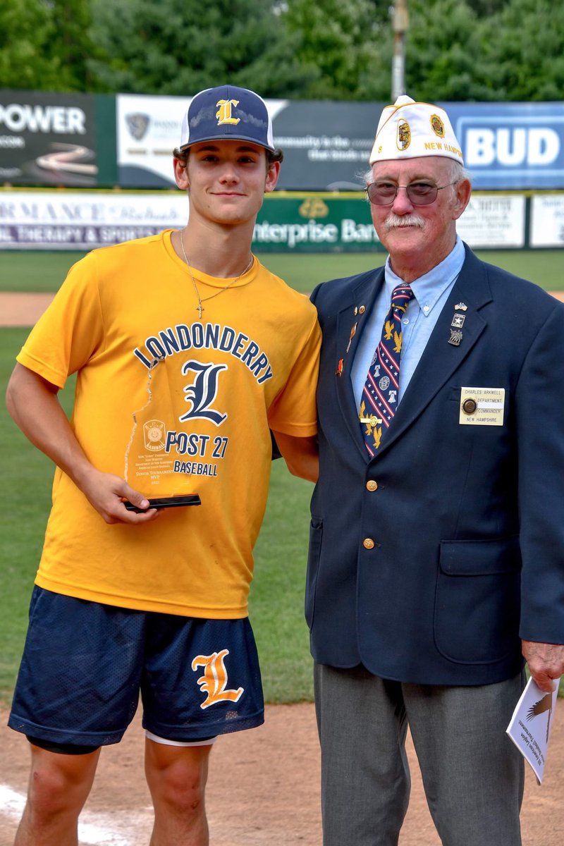 jackmarshall_35's tweet photo. Thank you @Londonderry27 and @LHSLancers17. It was an honor to earn the 2022 NH Legion Senior Tournament MVP. Couldn’t have asked for better coaches and teammates to surround myself with these past years. #6out https://t.co/XMN9Ud7Anz