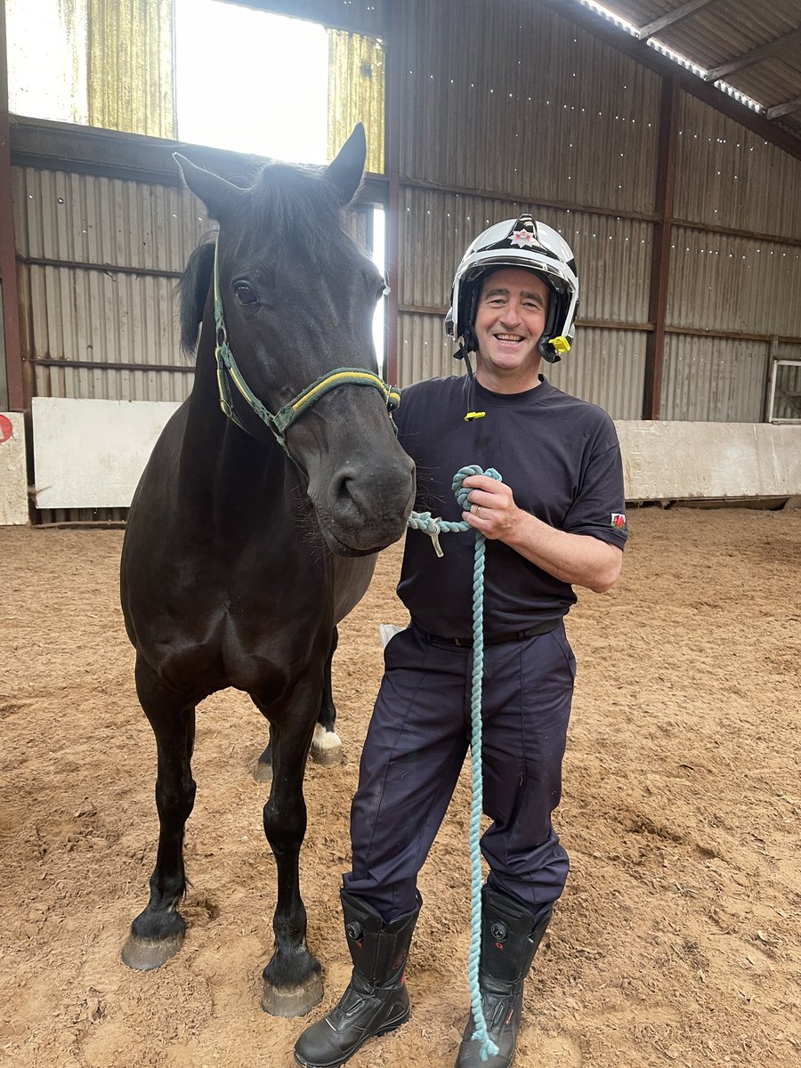 Great afternoon spent with Pembroke Dock crew including a visit to Pembrokeshire Riding club to practice our Large Animal Rescue training skills !