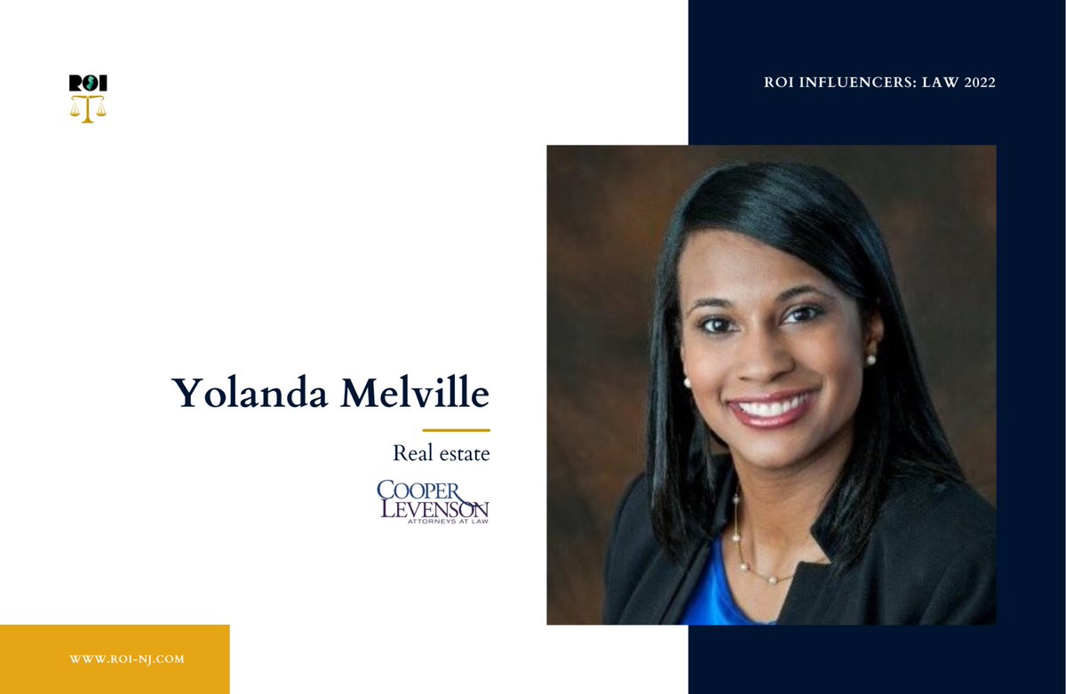 CooperLevenson's tweet image. Congratulations to our partner Yolanda Melville,  named to the ROI-NJ Influencers Law 2022 list. 
ow.ly/QNni50K5Lgq