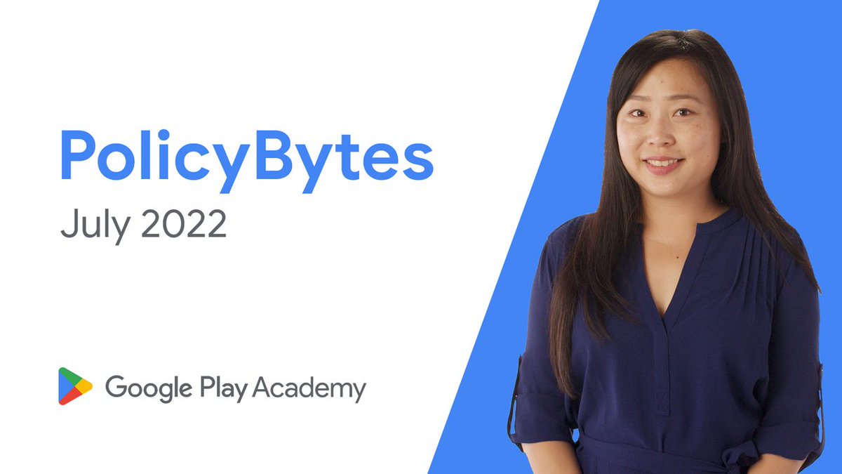 GooglePlayBiz's tweet photo. Get a better understanding of our policies with the latest #PolicyBytes.
Updates include:
✅ 2022 Privacy and Security Initiatives
✅ New policies
✅ Recent updates
Catch our July 2022 updates → https://t.co/FnlocjhxOR https://t.co/hnNiGKGo4q