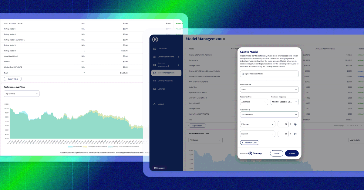 ADWealth_X's tweet photo. 🚨 COMING SOON 🚨 Advisors will have the flexibility to build, modify, internally share, and use their models on the Onramp platform.
Book a demo to learn more about custom models: https://t.co/NgOJ7atdaX
#CryptoModels #Bitcoin #ETH https://t.co/HOha6u1D9Z