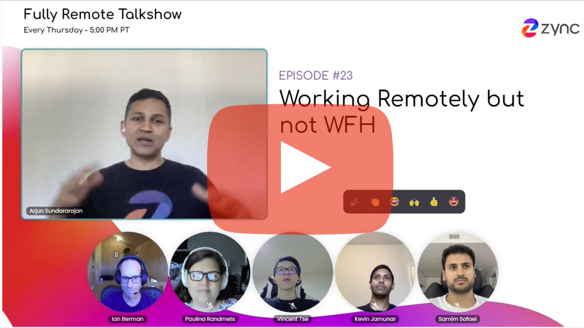 Last week Arjun talked with Ian Berman about Working Remotely but not WFH. 
Watch the full episode to learn more:hubs.ly/Q01hxlLb0 #digitalnomad #workation  #workingremotely #collaboration #remoteworkingsolutions #remotework #virtualmeetings #eventplanning #futureofwork