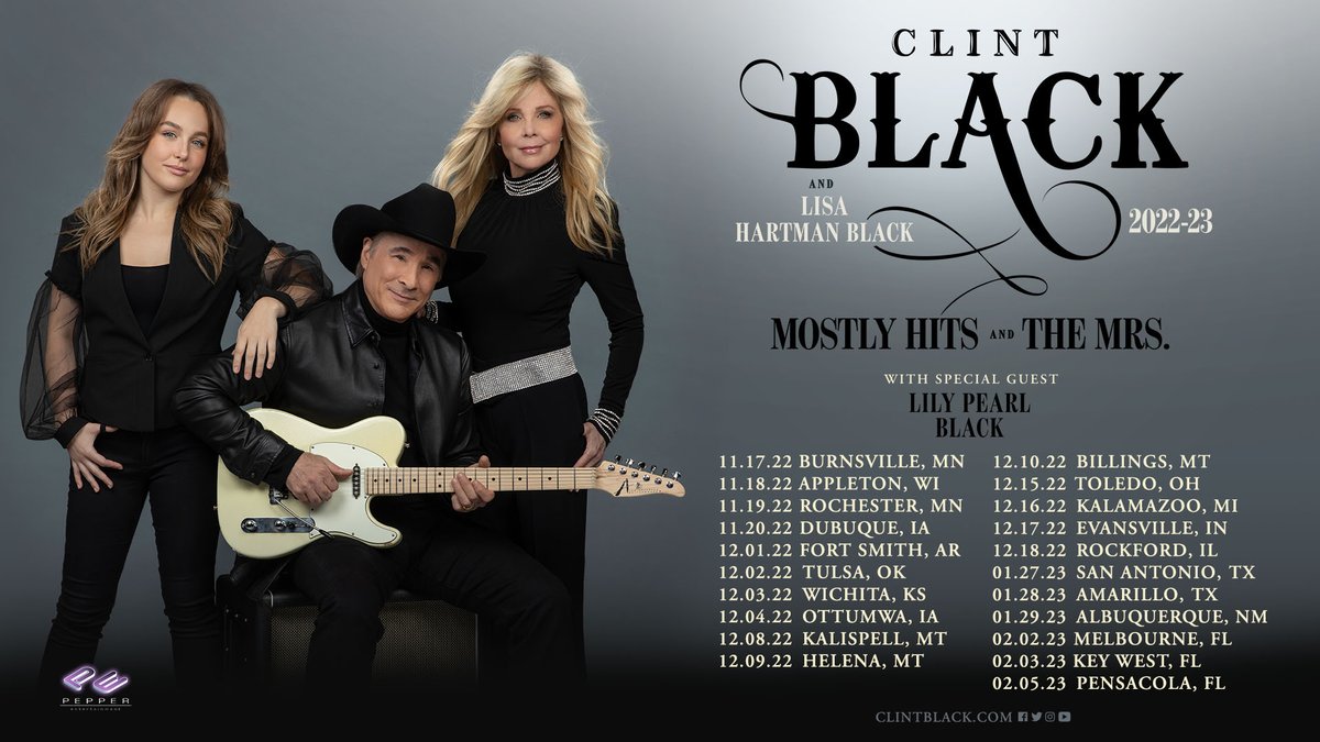 Our exclusive presale starts now for the Mostly Hits and The Mrs. Tour! Use code MRANDMRS at clintblack.com/tour! 🎟️ What city are you joining us in?