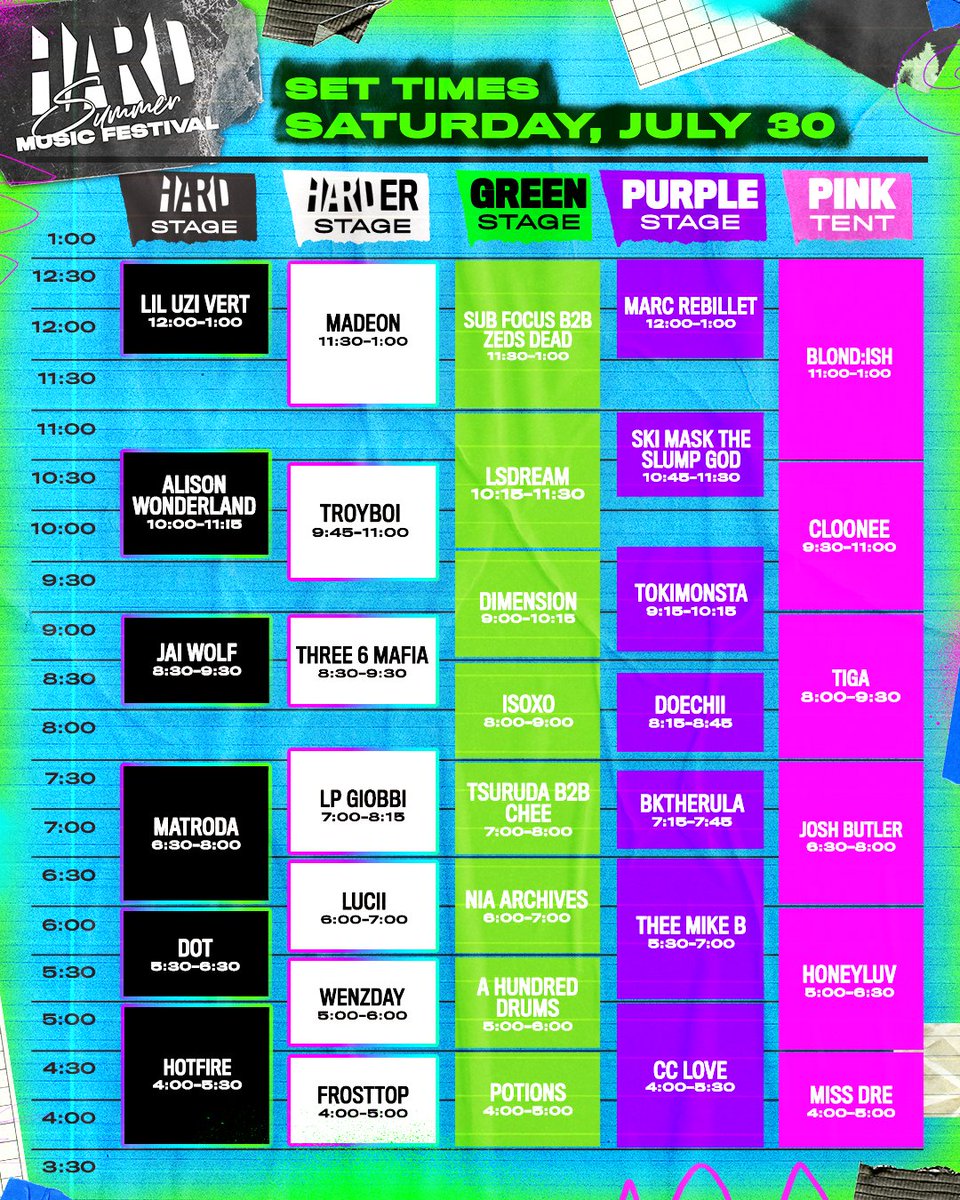 2022 Hard Summer schedule