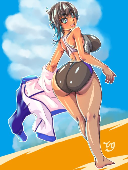 夏空には競泳水着が映えますね
#九嶺蓮歌 