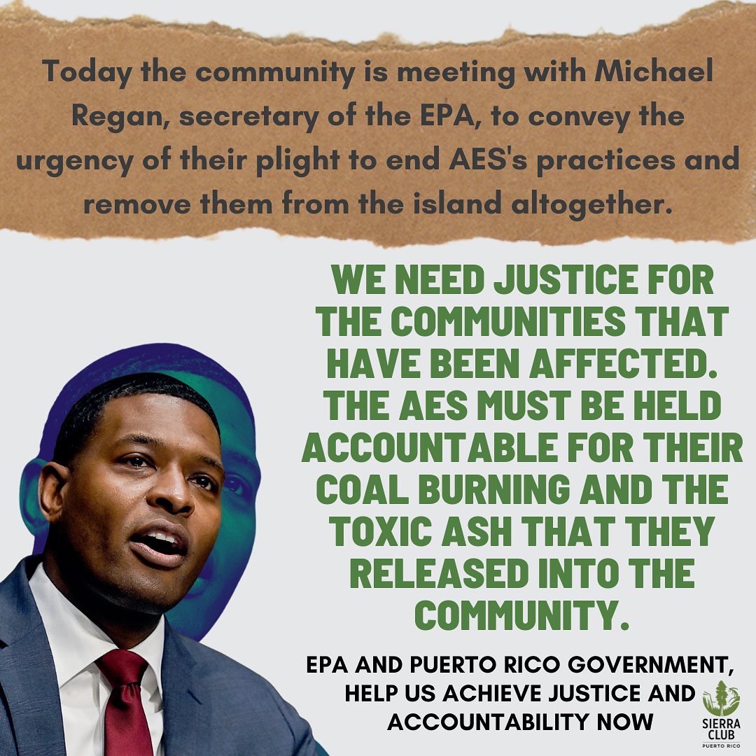It’s urgent that we attend the grave damage that the AES coal plant in Guayama, PR has  caused and continues causing to the environment and the health of the affected communities. 

#AcciónClimáticaAhora 
#JourneyToJustice
#FueraAES
@EPA @EPAespanol