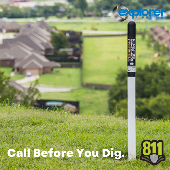 ExplPipeline's tweet image. Markers aren’t an accurate indicator of where a pipeline is or its depth. Be sure to call 811. #KnowWhatsBelow #SafetyFirst #BeSure2Explore