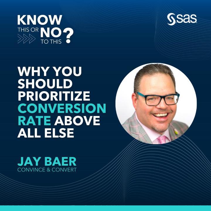 SAS invited some of the most influential opinion leaders in marketing and #CX to weigh in on today's trendiest topics. Check out the inaugural episode of Know This or No to This featuring <a href="/jaybaer/">Jay Baer</a>, and watch the full series at sas.com/knowthis.