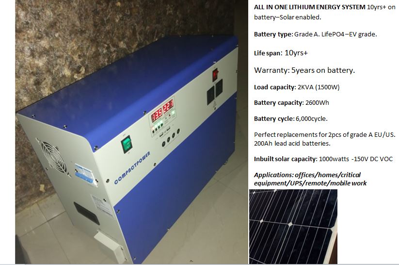 Compactpower1's tweet photo. EV (electric Vehicle) grade lithium phosphate batteries with 10yrs+ useful Life and 5years warranty. Applied in all one energy storage system - solar enabled to maximally convert sunshine into continuous electricity. #SolarGenerator https://t.co/XNKyyRSCYF https://t.co/IlF1zL0Z0p