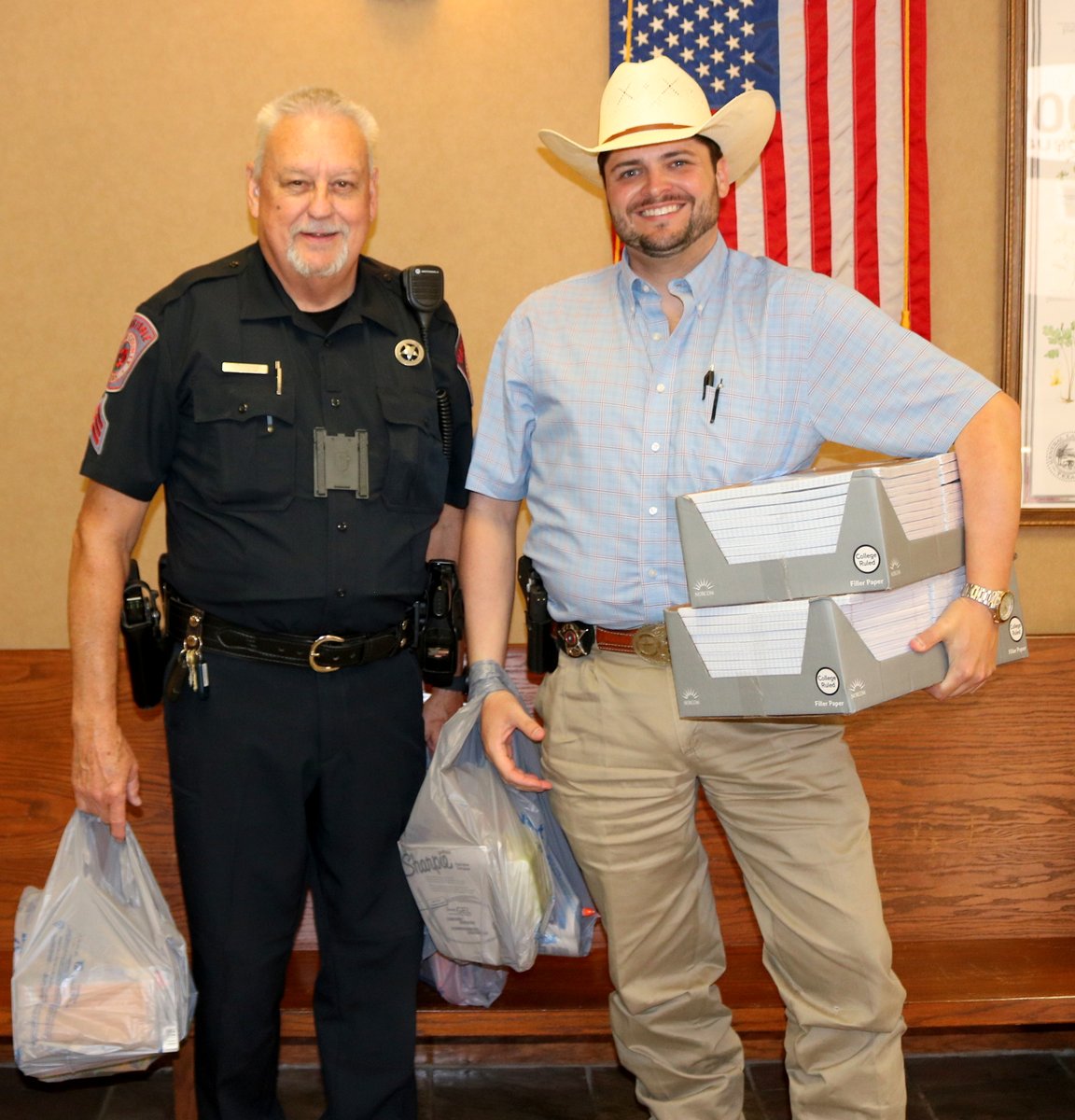 Smith County thanks Precinct 4 Constable Josh Joplin and Sgt. Terry Brunk for donating school supplies in Smith County's supply drive for #SchoolisCool! These supplies will help children in need in our community! <a href="/CityofTyler/">CityofTyler</a> <a href="/VisitTyler/">Visit Tyler Tx</a>