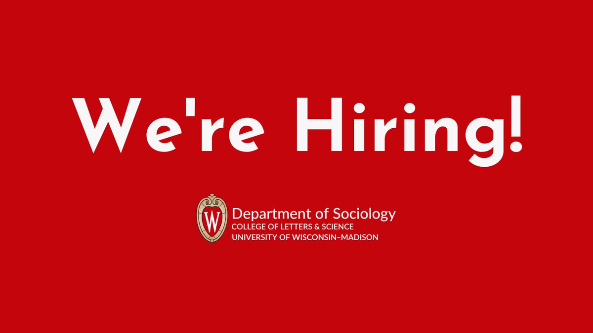 UW-Madison Sociology (@uwsoc) on Twitter photo #UWSoc invites applications for a tenure-track position at the assistant professor rank beginning in August, 2023.
jobs.hr.wisc.edu/en-us/job/5146…
#SocTwitter #Sociolgy #NowHiring <a href="/JobsAtUW/">Jobs at UW</a> #UWSoc invites applications for a tenure-track position at the assistant professor rank beginning in August, 2023.
jobs.hr.wisc.edu/en-us/job/5146…
#SocTwitter #Sociolgy #NowHiring <a href="/JobsAtUW/">Jobs at UW</a>