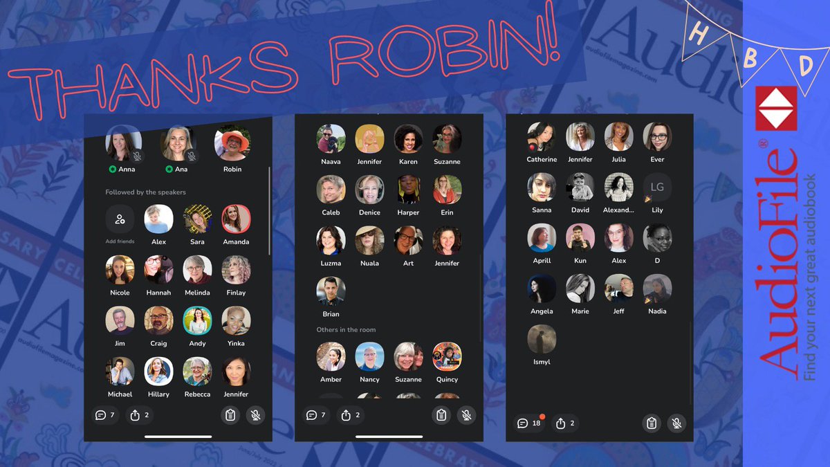Anna Caputo (@annacaputovoice) on Twitter photo Happy 30th Birthday <a href="/AudioFileMag/">AudioFile Magazine</a>! I had so much fun chatting with <a href="/audiofilerobin/">Robin Whitten</a> today and learning all about Audiofile, how it came to be, and everything that goes on behind the scenes! HUGE thanks to Robin and Audiofile for all that you do for the industry! That was a BLAST! Happy 30th Birthday <a href="/AudioFileMag/">AudioFile Magazine</a>! I had so much fun chatting with <a href="/audiofilerobin/">Robin Whitten</a> today and learning all about Audiofile, how it came to be, and everything that goes on behind the scenes! HUGE thanks to Robin and Audiofile for all that you do for the industry! That was a BLAST!
