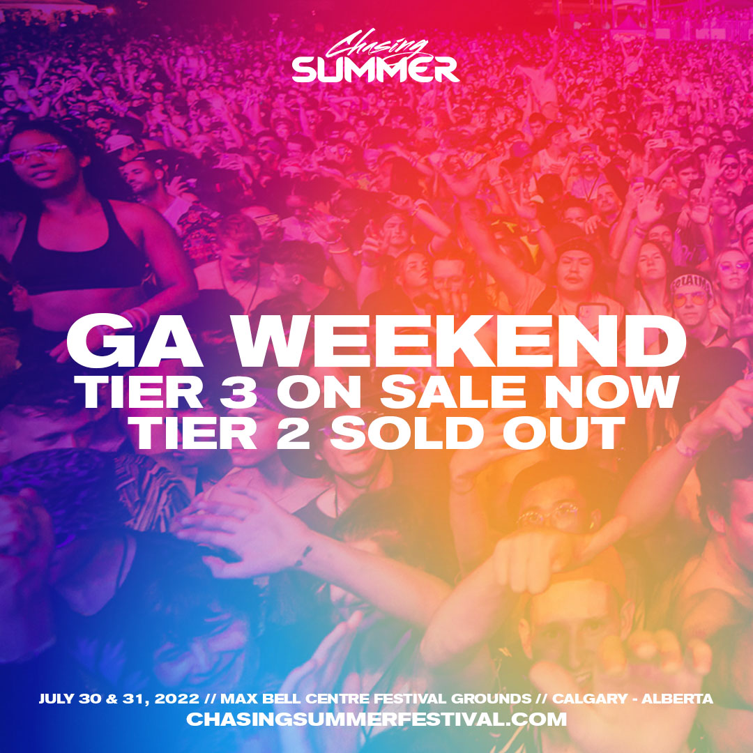 Chasing Summer (@chasingsummer) on Twitter photo 💥TICKET ALERT💥 GA Weekend passes have moved up to Tier 3 price, on sale now! Don't sleep on this, the Chase is coming up fast! Get yours now at ChasingSummerFestival.com #CSMF2022 💥TICKET ALERT💥 GA Weekend passes have moved up to Tier 3 price, on sale now! Don't sleep on this, the Chase is coming up fast! Get yours now at ChasingSummerFestival.com #CSMF2022