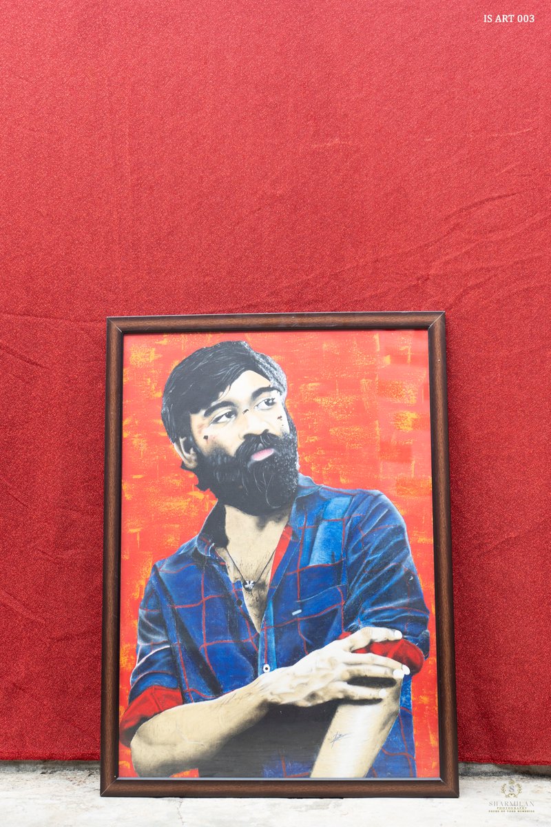 IsaiShop's tweet photo. #HappyBirthdayDhanush ! Our 3rd painting #Rowthiram by #PratheepanParameswaran https://t.co/C0e45YAPWJ #HBDDhanush #Anbu @dhanushkraja #VadaChennai @VetriMaaran @wunderbarfilms @LycaProductions @divomovies #SharmilanPhotography https://t.co/NvH6gKIWJH