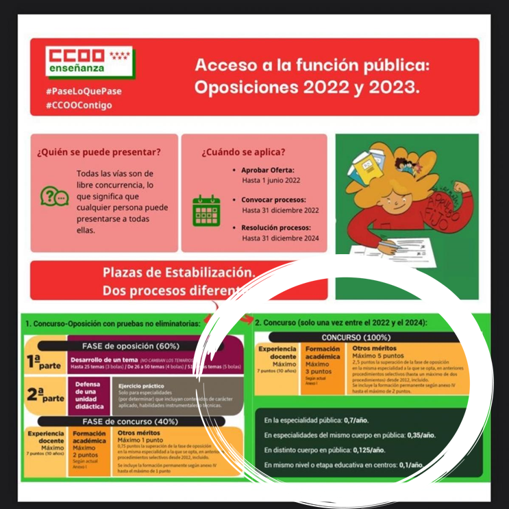 CCOOEducaMa's tweet photo. Proceso de estabilización: concurso centralizado de méritos Mesa Sectorial Ministerio de Educación🔽
🗓26 de Julio 2022
Pase lo que pase
#CCOOContigo
 https://t.co/88Dqx0drp9 https://t.co/zGTkPhNlfj
