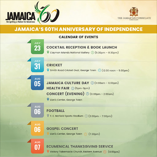 Jamaicaconsular's tweet photo. Grand Celebration line up - 60th Jamaican Independence!

Prep yourself!

#thejamaicanconsulate #grandcelebrations #60thindependence #independence #freedom https://t.co/sRko1Jnjkx