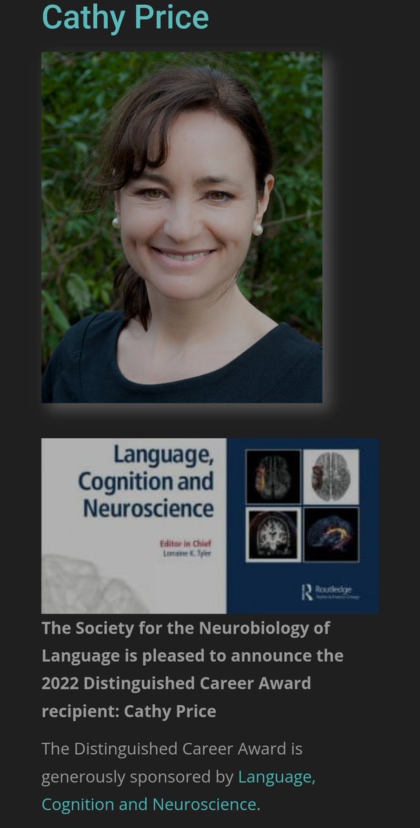 Wi_N_Eu's tweet photo. Cathy Price is awarded the Distinguished Career Award by @SNLmtg

https://t.co/uZvlZqweXn

#womeninscience
#neuroscience https://t.co/hBEe3lRkKz