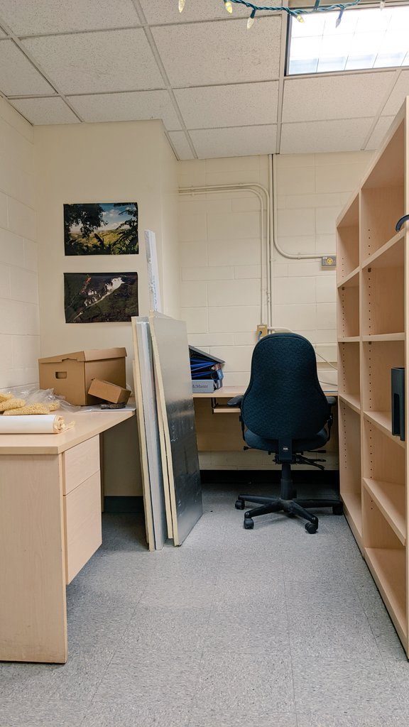 My 2nd time being in the office since starting my PhD. Here's what my office space looks like now.

*I'll post an update by the end of this year.