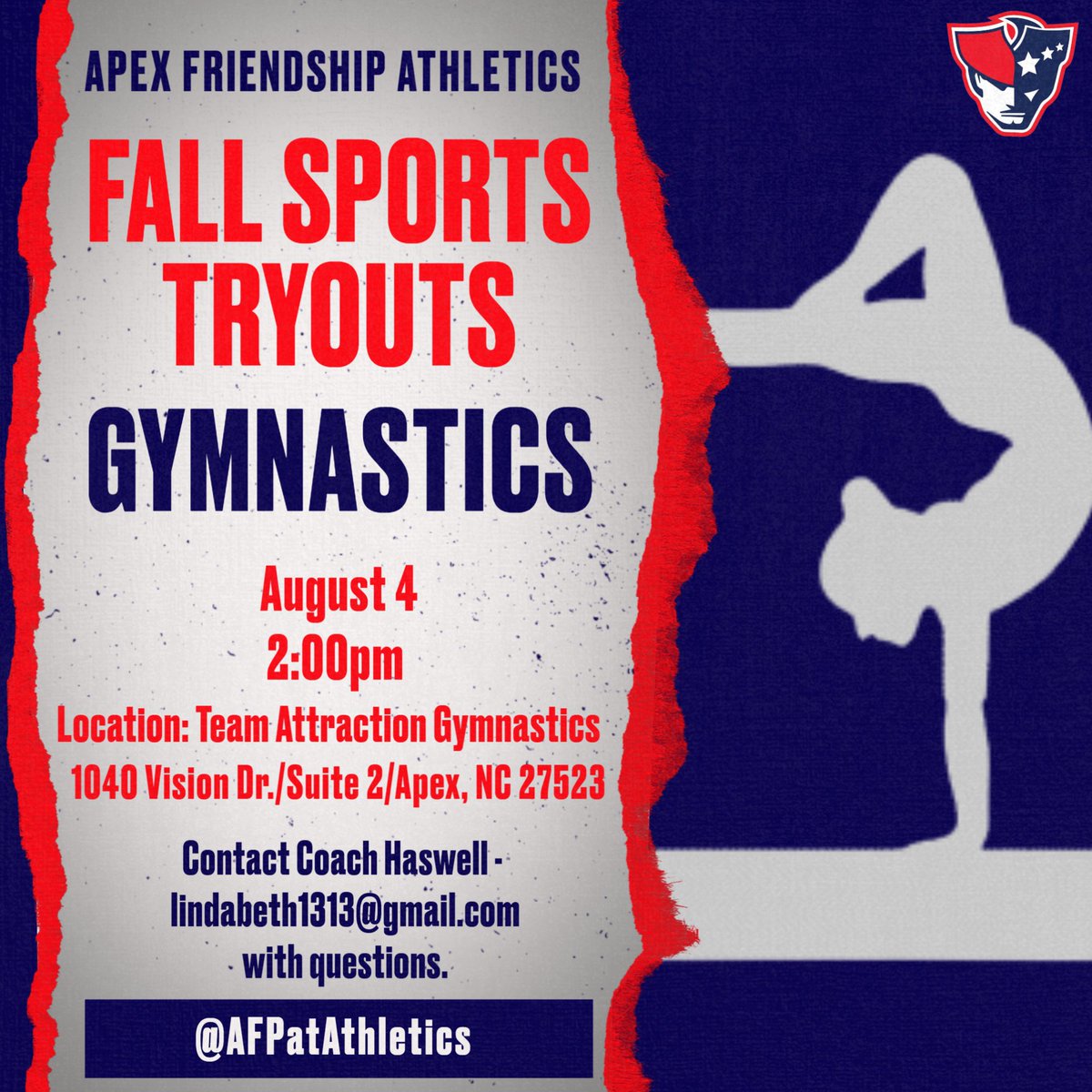Attention Fall Athletes: Know before you go! Review your sports dates/times. “You never get a second chance to make a first impression.” ~ Will Rogers. <a href="/_BPittman/">Brian Pittman</a> <a href="/AFHSannounce/">AFHS_Announcements</a> @Soccer_AFHS <a href="/AFHS_Volleyball/">AFHS Volleyball</a> <a href="/AFHS_Cheer/">AFHS Cheer</a> <a href="/AFHS_JVCheer/">Ms. Rodriguez</a> <a href="/spaulding4life/">Andrea Spaulding</a> <a href="/AFHS_XC_Track/">Coach Matthews</a> <a href="/AFPatriotFB/">Coach Adam Sanders</a>