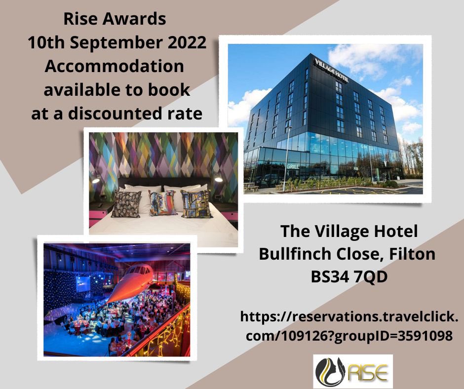 For those of you wishing to book hotel accommodation for the Rise Awards, we have 15 double rooms (these rooms will be released on the 8th of August 2022) at a discounted rate.  Rate includes:   Full English breakfast, VAT, WiFi & car parking