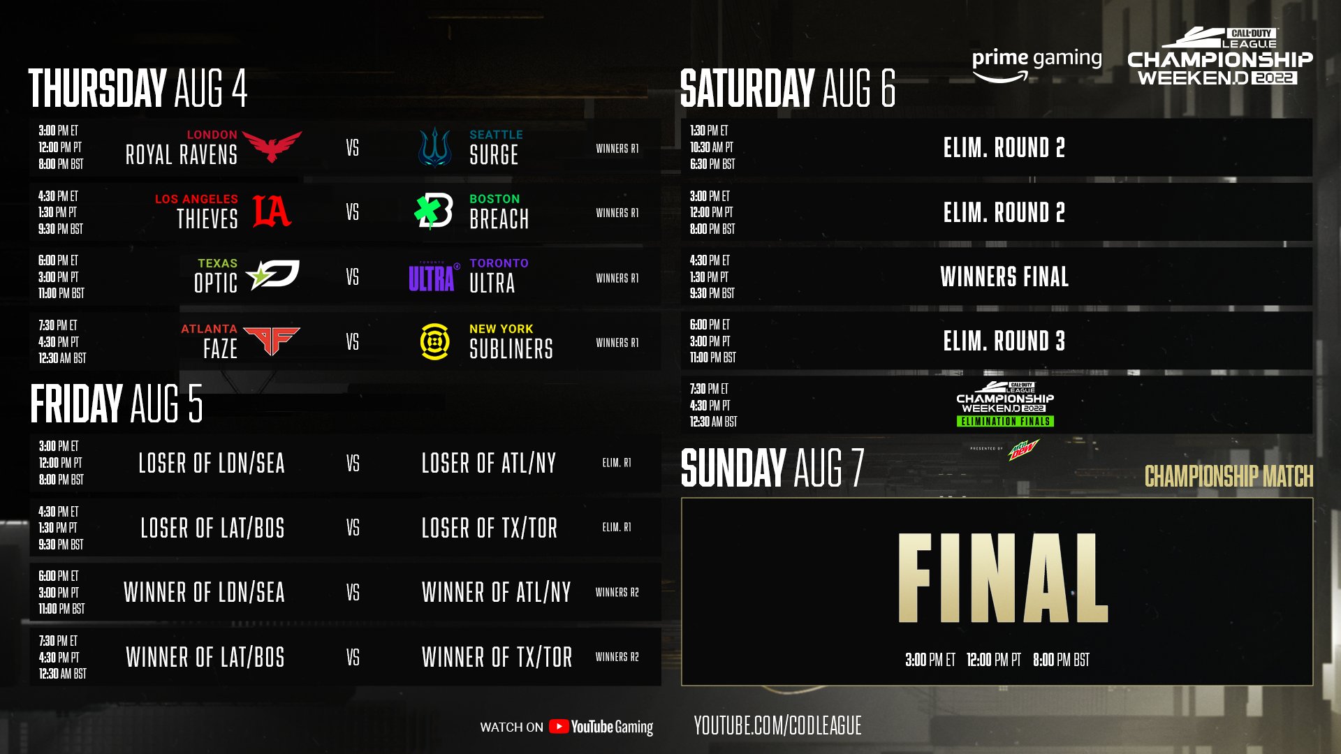 Call of Duty League Playoffs: CoD Champs 2022 Schedule, Bracket, Results - Dot Esports