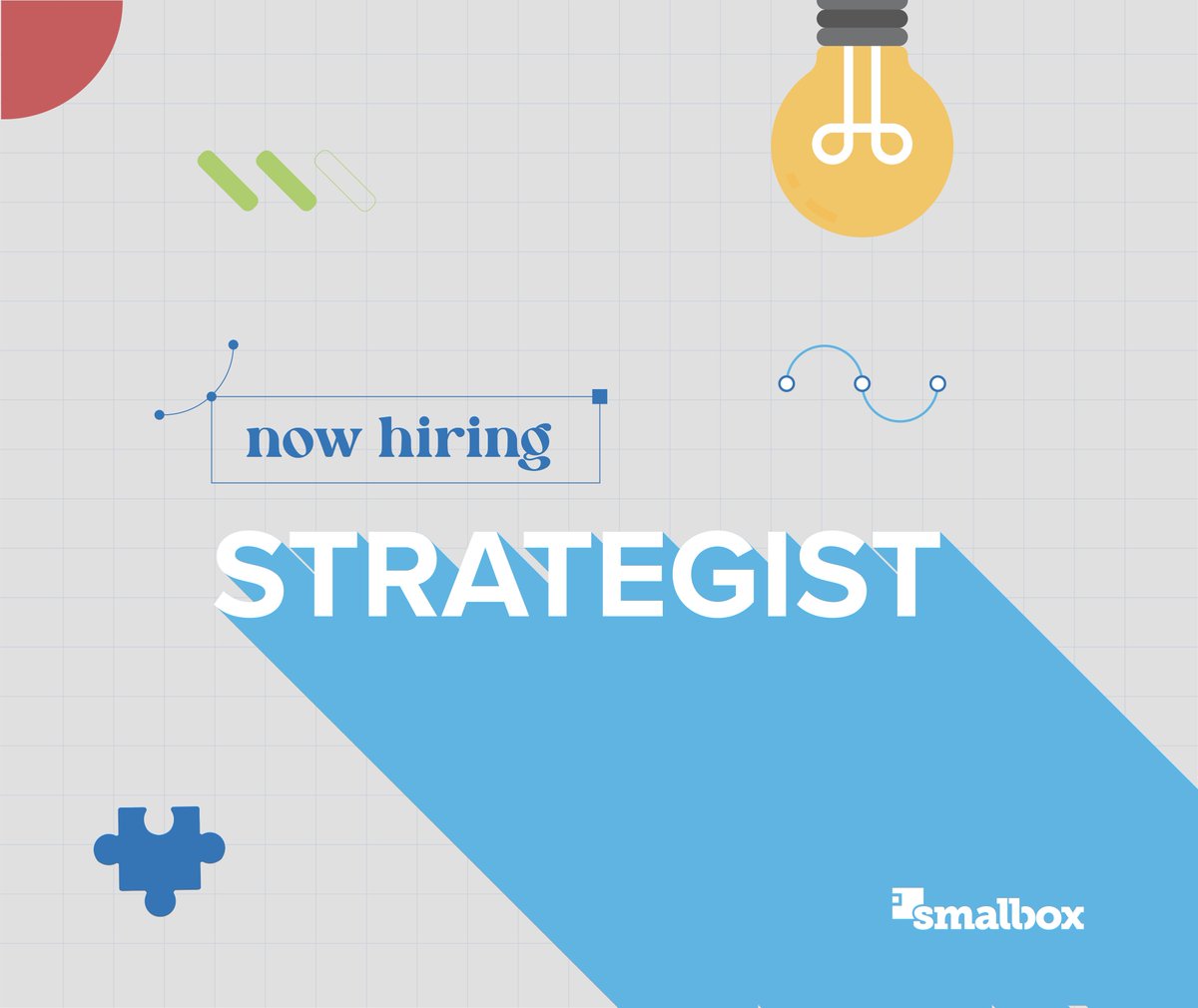 We're looking for a seasoned Strategist for our growing team! Do you have the skills of a swiss-army-knife? A passion for helping mission-driven organizations? If yes and yes, we'd love to meet you! smallbox.com/blog/smallbox-…
