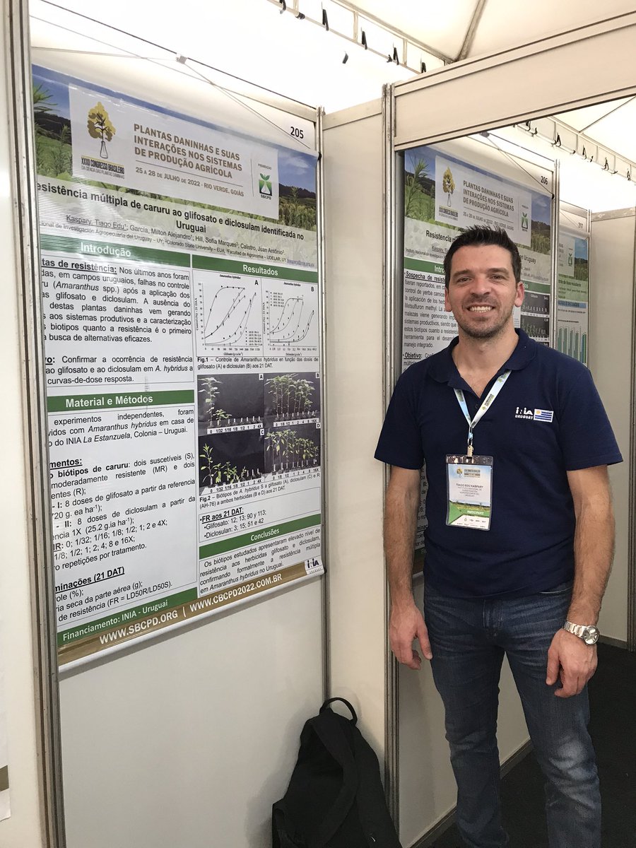 Apresentação de dois poster no XXXII Congreso Brasileiro da Ciência das Plantas Daninhas, trabalhos de resistencia de Amaranthus e Conyza a herbicidas identificados em Uruguay!!!