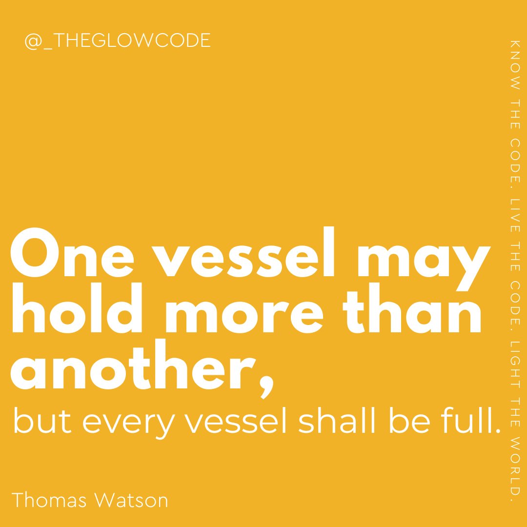 _theglowcode's tweet image. Good morning lovelies!

We are all vessels of differing volumes...but in Christ we shall all be full...we may even overflow!

So keep your eyes on your own vessel instead of comparing yourself to others.