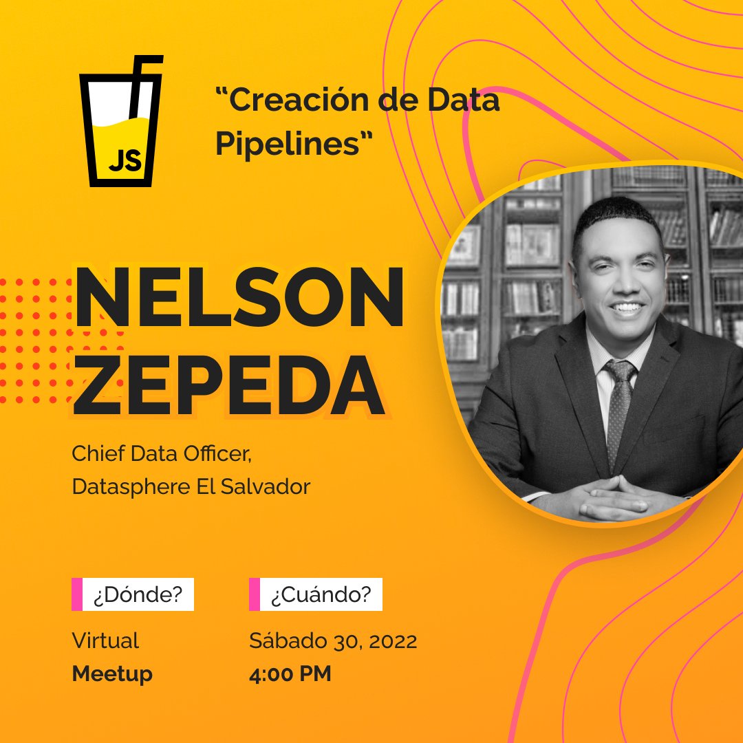 HorchataJS's tweet image. Estamos de regreso con una nueva edición y recargada de HorchataJS 🙌🏻✨ acompañanos este sábado 30 a las 4:00 p.m.

En esta ocasión tendremos 2 ponentes:
-Nelson Zepeda con la charla “Creación de Data Pipelines”
-Raúl Ernesto con la charla “Y si no existieran los plugins 😱”