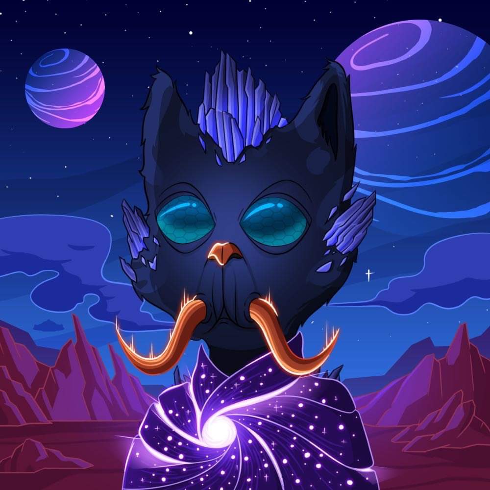 BossCatRC's tweet photo. This Alien Cat lives deep beneath the surface.  Over million years of evolution, its body does not rely on sunlight for its energy source.  The tentacles are sensory organs and will become # deadly in the face of danger.  #CNFT 

https://t.co/acqSglqGXx https://t.co/gfTwNNL1Ng