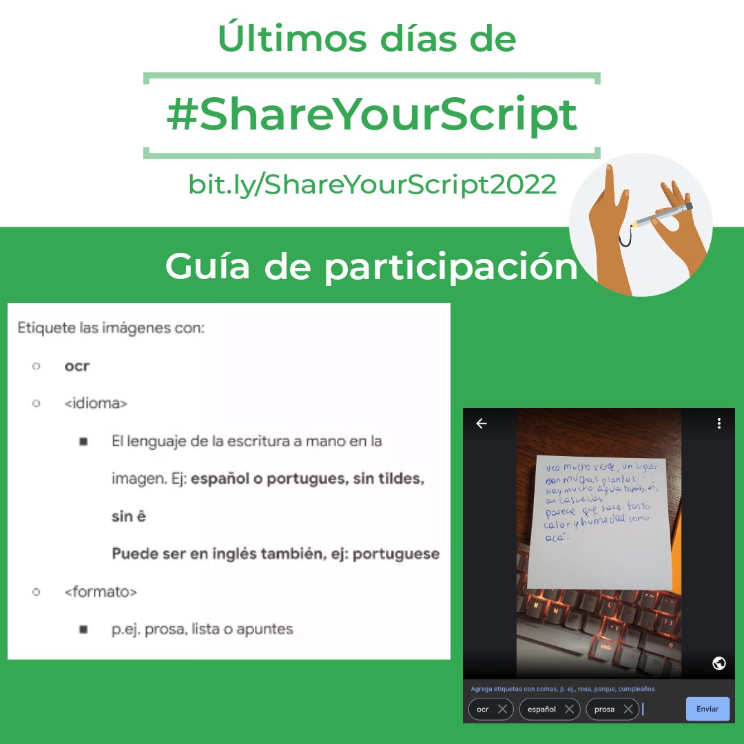 CrowdsourceARG's tweet image. ¡Todavía hay tiempo para colaborar en #ShareYourScript!

Hoy tuvimos la última reunión para colaborar juntos, pero podemos seguir hasta el 31 de Julio. Si no te inscribiste hacelo en bit.ly/ShareYourScrip…, y si sos nuevo descargate la aplicación en bit.ly/CrowdsourcebyG…