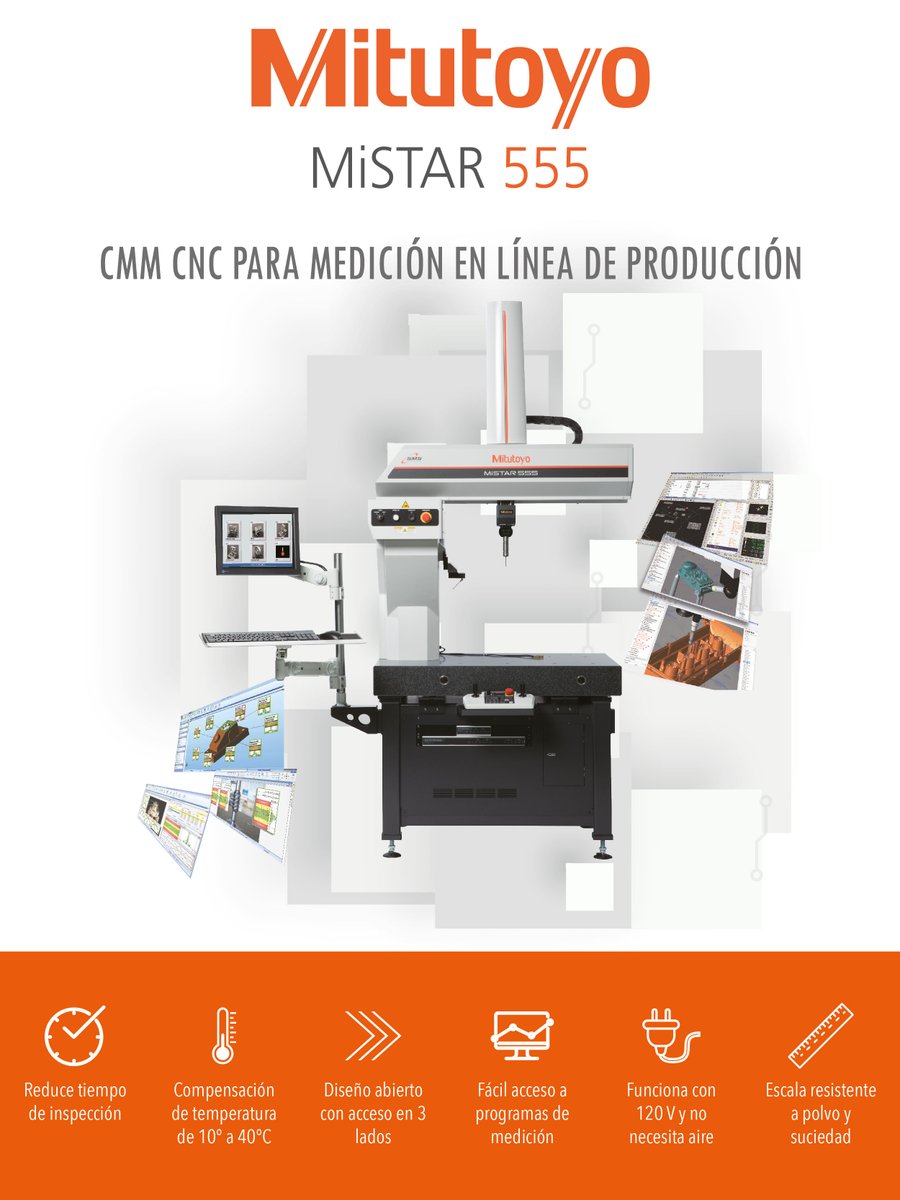 MitutoyoMexico's tweet photo. Es compacta, es versátil, es exacta, es... #MISTAR555.
👉 Entra ahora y conoce cada detalle: https://t.co/fz0G5T7AjY
#MitutoyoMexico presenta su nueva CMM CNC para línea de producción que ahorra espacio y brinda mediciones rápidas, exactas y confiables.
#tobemadeistobemeasured https://t.co/LzGJddE1C7