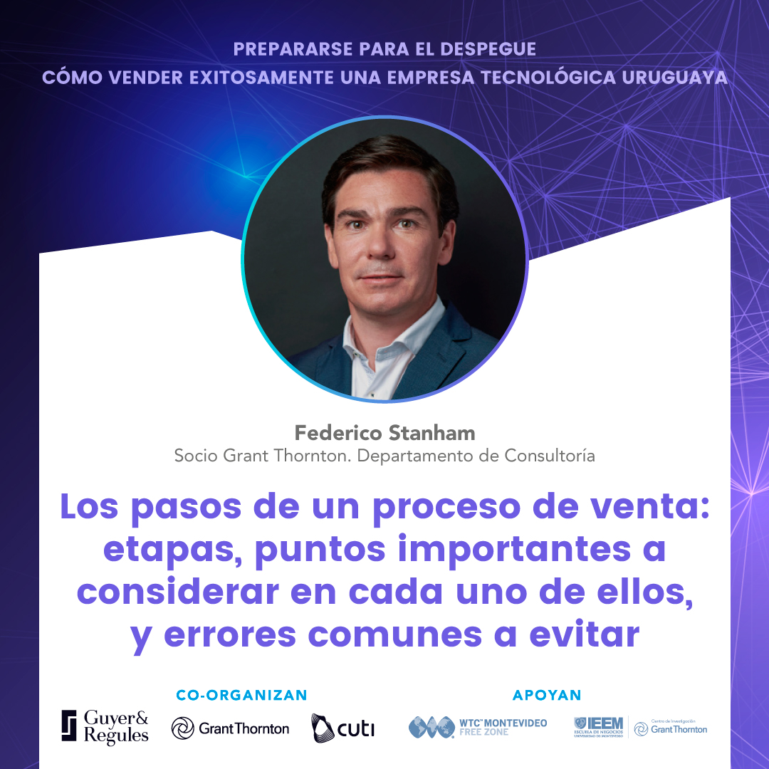 ➡️ <a href="/FedericoStanham/">Federico Stanham</a> será uno de los expositores en: “Cómo vender exitosamente una empresa tecnológica uruguaya”
 
¡No te lo pierdas!

📅 Jueves 18 de agosto, 09:00 AM
📍 Auditorio WTC- Torre II

Inscribite aquí 👉🏻 bit.ly/3OwoT2u
 
#PreparateParaElDespegue 🚀