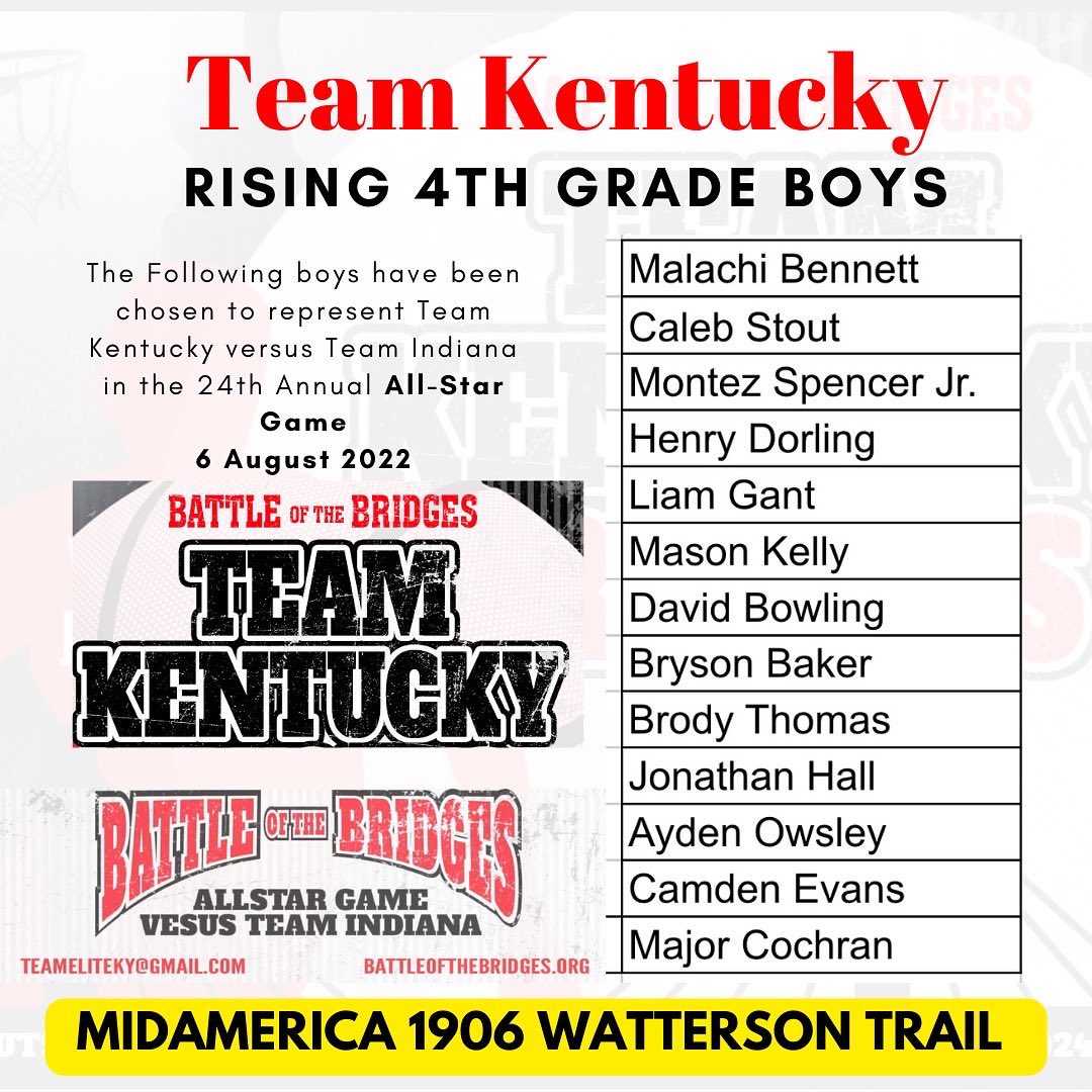 TeamBGSTARS's tweet photo. Team Kentucky AllStars.  Rising 3rd, 4th, &amp; 5th.  Head Coaches Will Be Mason Zeric , Chris Haywood, Lionel Gaines, Jeremy Cissell @teamhoopsdotcom https://t.co/GRbVB69f7i
