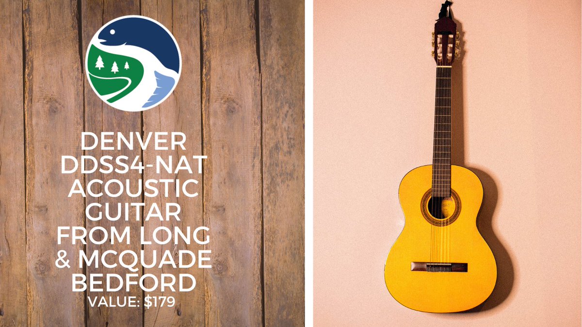 Thanks to @longandmcquade in Bedford, someone will get their calloused fingers on this incredible acoustic guitar on auction night! Play your tunes, and help protect Sackville River. 🎵 Auction and dinner September 16.