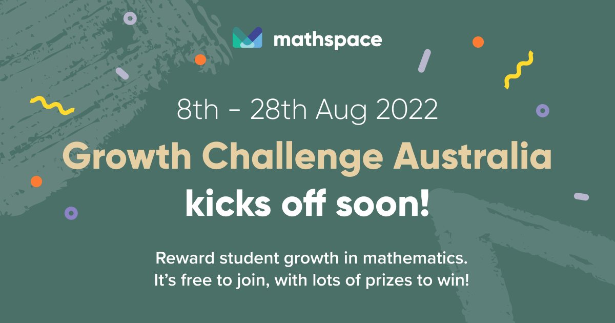 mathspace's tweet image. #GrowthChallengeAustralia kicks off in less than 2 weeks!

This nationwide, online mathematics challenge is all about student growth, with big prizes to win - learn more and register your classes at mathspace.co/au/growth-chal…