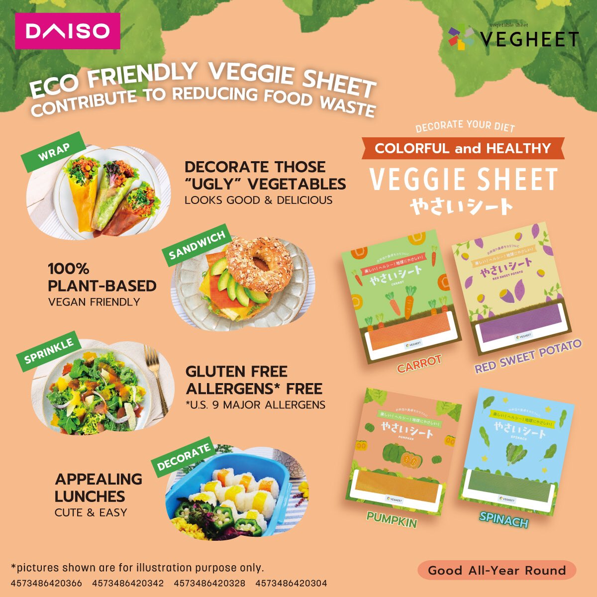 daiso_usa's tweet photo. 🤗NEW #Veggie sheets! Instead of #seaweeds (#nori) on your #sushiroll or your #riceball (#onigiri) its VEGGIES! It could be simply an edible #decoration of your #gourmet~
@daiso_usa
#vegetarian #vegan #foodie #lunch #packedlunch #handroll #fooddeco #fooddecoration #glutenfree https://t.co/lYeOmERTkH