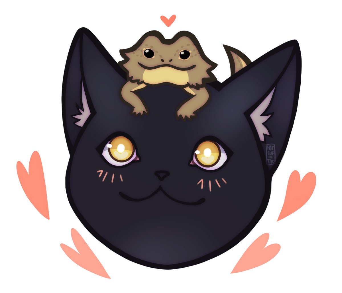 HotCupOfTao's tweet photo. Last week our pet bearded dragon passed away. To honour him I decided to doodle him together with Coco, who loved him dearly. 💓 https://t.co/UH7D9mkGPN