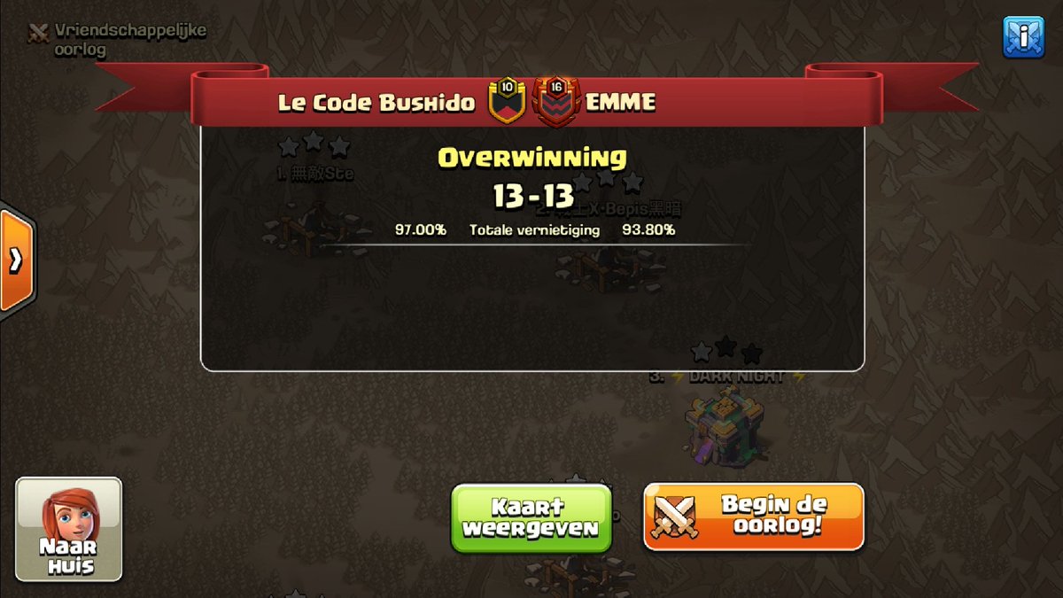 🏆 W4 of @wizardcupcoc groupstage vs <a href="/EMME_Coc/">EMME eSports</a> 🎉🍻
✅ 13-13 win on perc.
⭐⭐⭐ by 
<a href="/Kevinclsh/">Kevin</a> 
@CJ_Clash101 
<a href="/JochemClash/">*Jochem*</a> 
<a href="/Bxnkie/">Bonkie</a> 
#AllezLCB