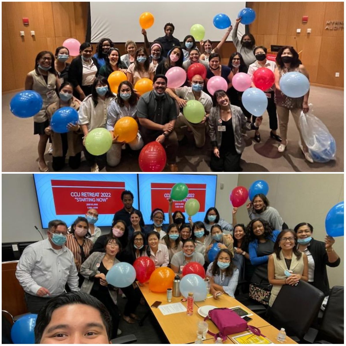 CCU RNS (@ccu_rns) on Twitter photo What are the Balloons for?! Success!!! We are #StartingNow !!! Our first CCU Team retreat in 3 years!!! @jwansley <a href="/francisrufo/">RUFO™</a> <a href="/DarshaniCns/">Darshani</a> <a href="/SicatSusana/">Susana Sicat</a> <a href="/cee_ceehernan/">Cesar Hernandez</a> <a href="/Ch0Lester0L/">Lester Castor, MSN, RN</a> #OnwardAndUpward #Mentors #Progress #Engagement #Nurses #SupportStaff #TeamCCU What are the Balloons for?! Success!!! We are #StartingNow !!! Our first CCU Team retreat in 3 years!!! @jwansley <a href="/francisrufo/">RUFO™</a> <a href="/DarshaniCns/">Darshani</a> <a href="/SicatSusana/">Susana Sicat</a> <a href="/cee_ceehernan/">Cesar Hernandez</a> <a href="/Ch0Lester0L/">Lester Castor, MSN, RN</a> #OnwardAndUpward #Mentors #Progress #Engagement #Nurses #SupportStaff #TeamCCU