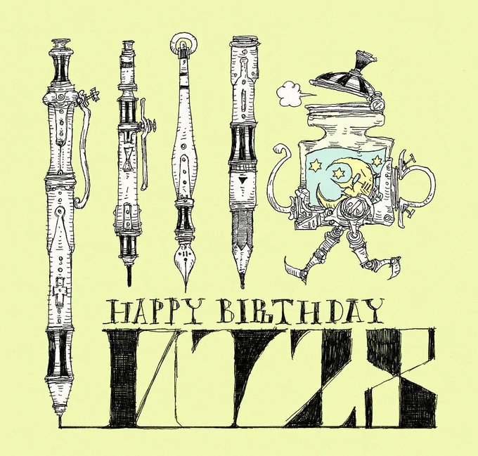 毎日誰かの誕生日。7月28日生まれの方、お誕生日おめでとうございます。7/28生まれの方に届くと嬉しいです。ひらめきの一日となりますように。#誕生日 #happybirthday #7月28日 #7月 #ボールペン画 