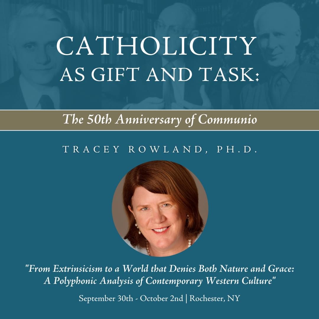 StBernardsSTM's tweet photo. We are thrilled to welcome Tracey Rowland, Ph.D. to Rochester as one of the keynote speakers for our 50th Anniversary of #Communio conference in September.
Click the link in our bio for more info about Dr. Rowland & the entire lineup of keynote speakers presenting in-person! https://t.co/QVlemP0Qwa