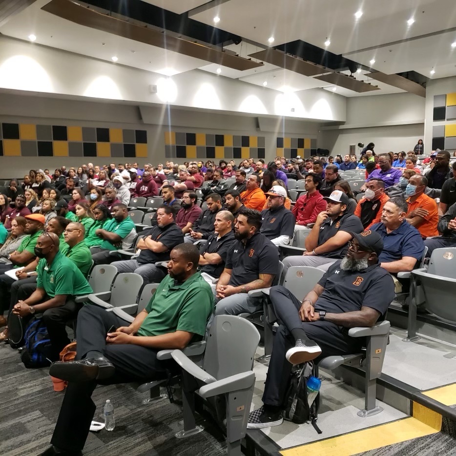 DrJaimeAquino's tweet photo. I met with our athletic coaches today and was inspired to quote Muhammad Ali: “If my mind can conceive it and my heart can believe it, then I can achieve it.” Our coaches make dreams possible and achievable for our athletes. #SAISDFamilia #SAISDProud @SAISDAthletics https://t.co/QCUBHrj6s0